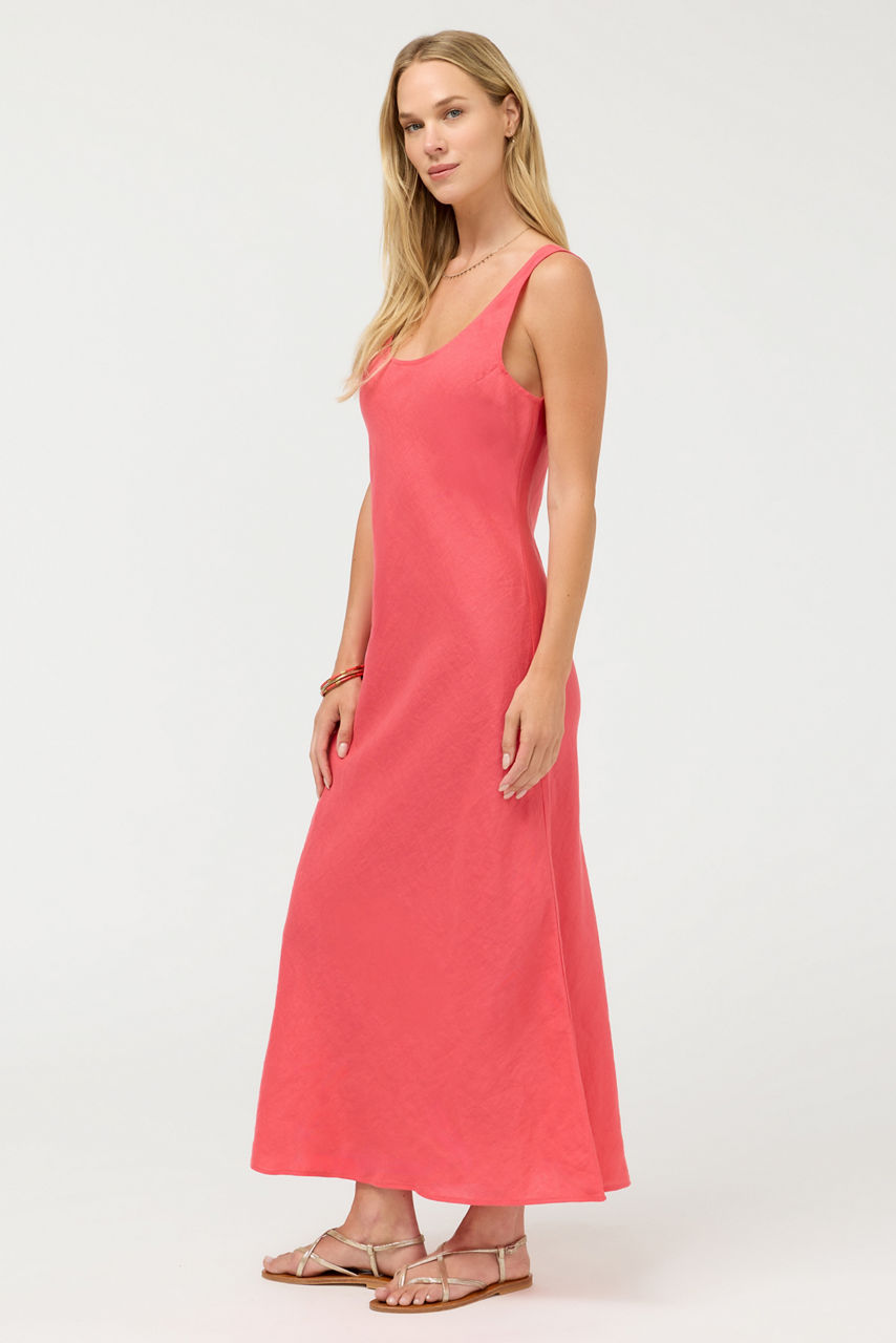 LINEN BIAS TANK DRESS, , large image 3