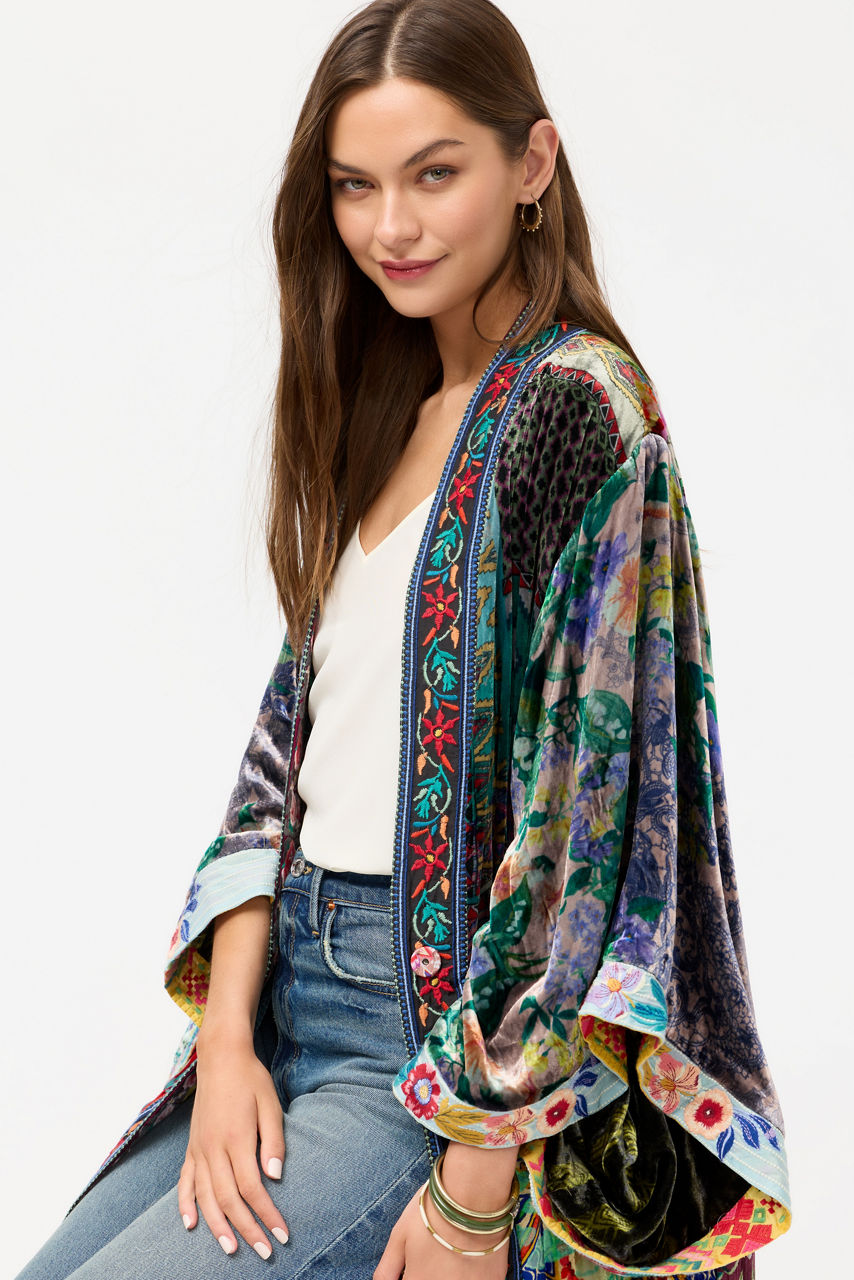 ONE OF A KIND VELVET KIMONO, , large image 4