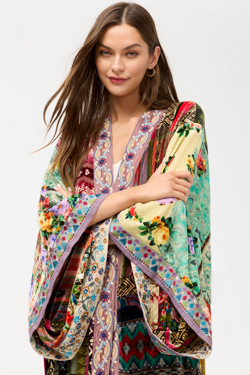 ONE OF A KIND VELVET KIMONO, , large image 1