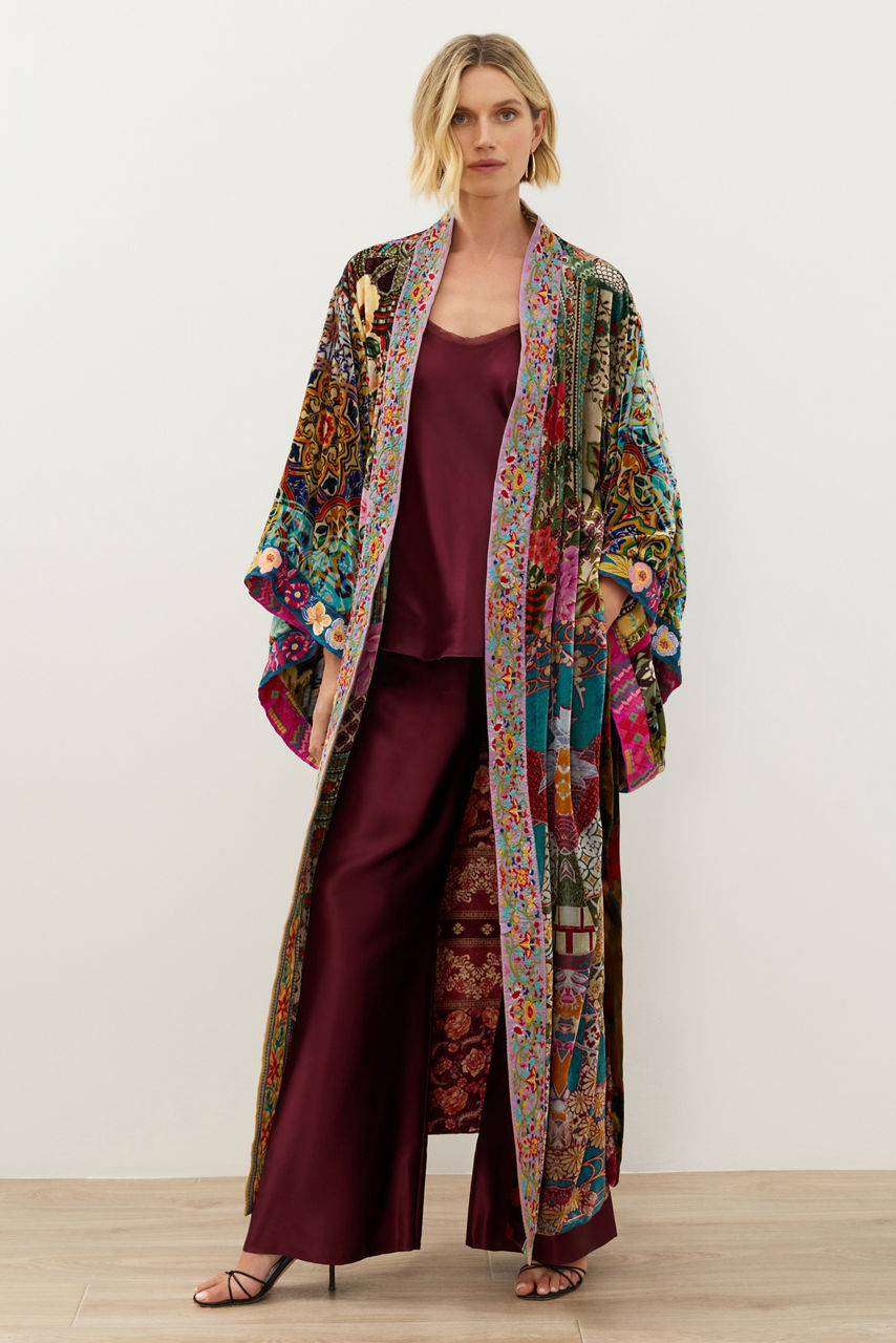 ONE OF A KIND VELVET KIMONO, , large image 2