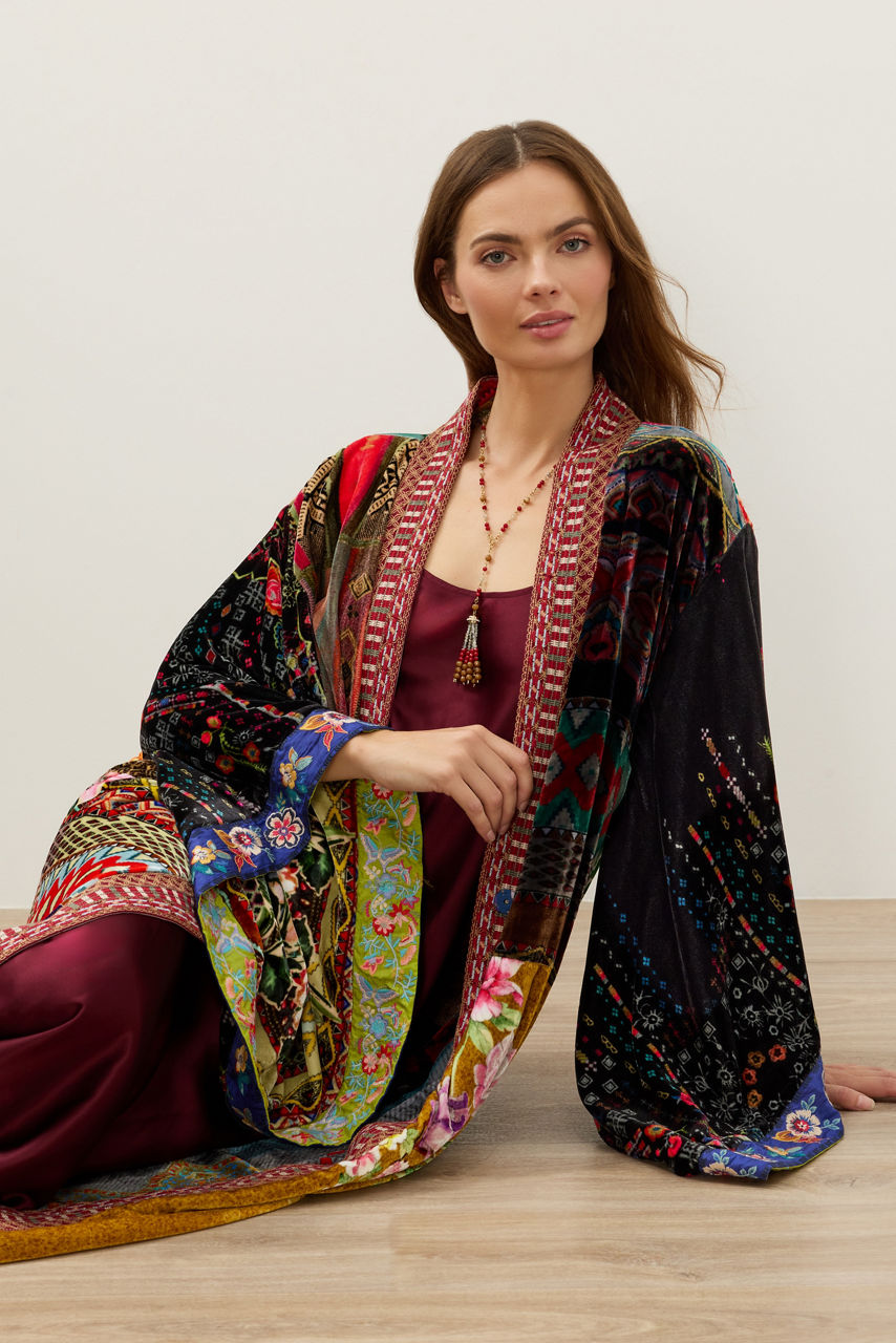 ONE OF A KIND VELVET KIMONO, , large image 1