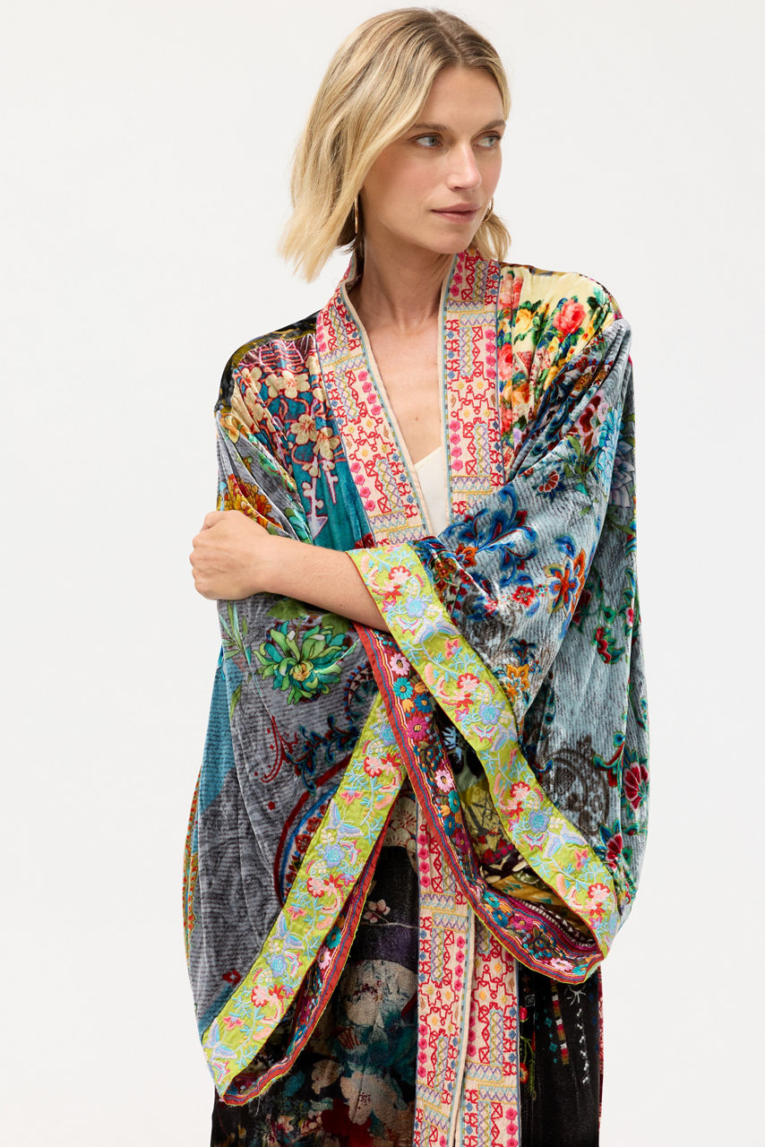 ONE OF A KIND VELVET KIMONO, , large image 1