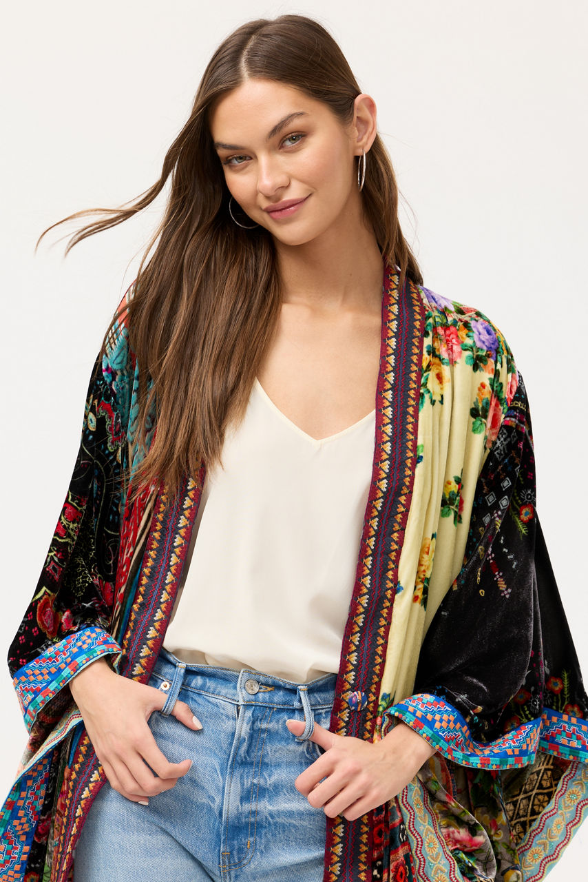 ONE OF A KIND VELVET KIMONO, , large image 1