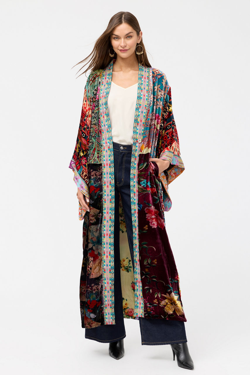 ONE OF A KIND VELVET KIMONO, , large image 1