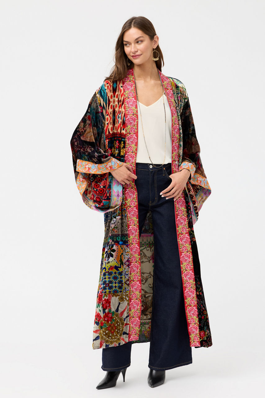 ONE OF A KIND VELVET KIMONO, , large image 4