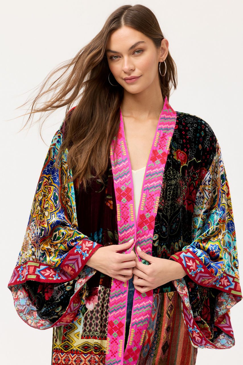 ONE OF A KIND VELVET KIMONO, , large image 1