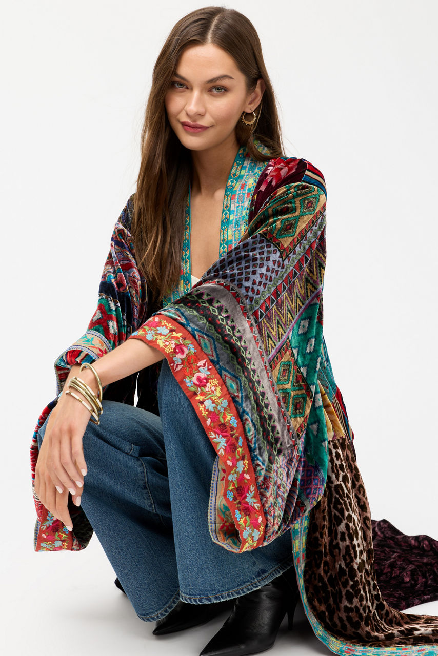 ONE OF A KIND VELVET KIMONO, , large image 1