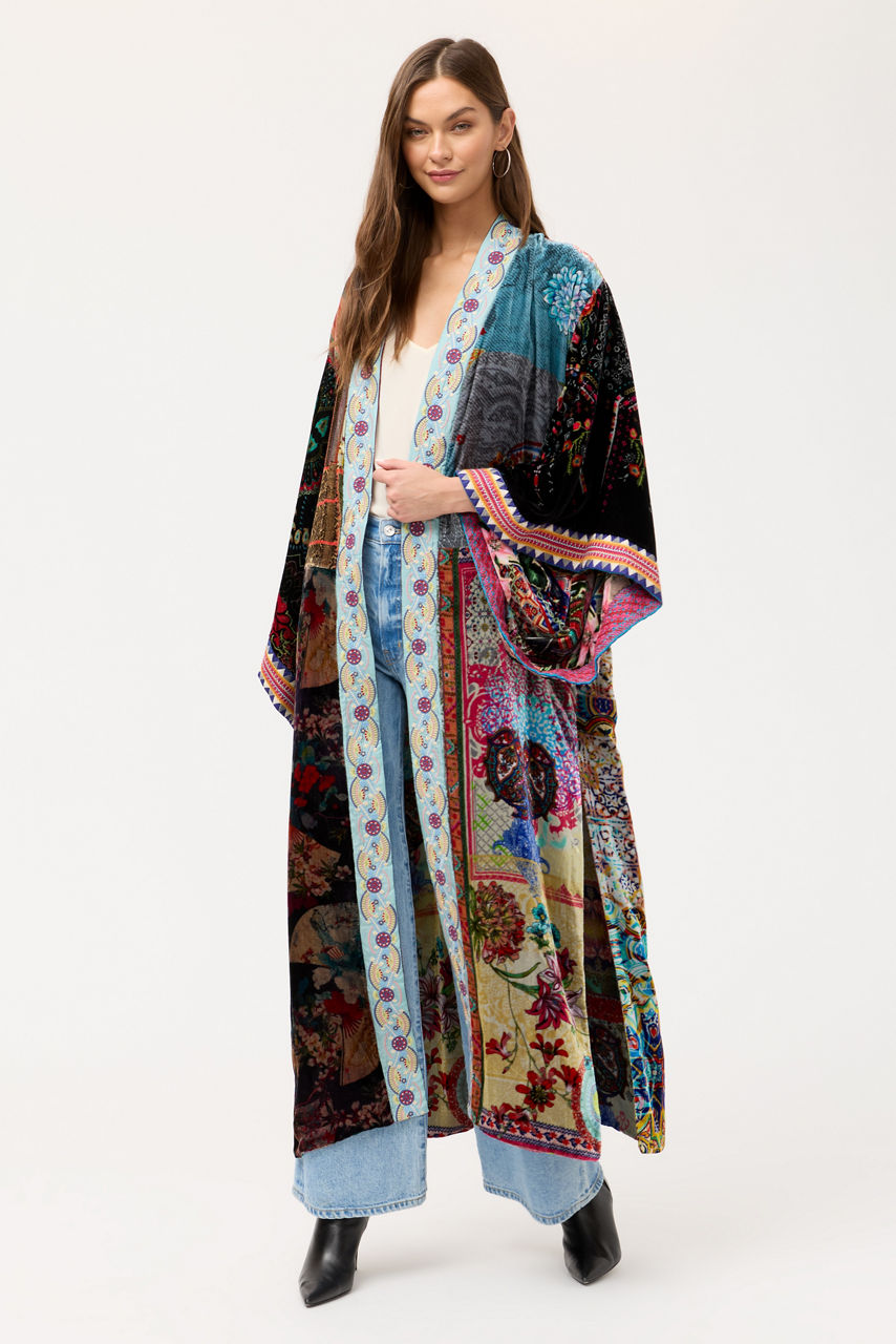 ONE OF A KIND VELVET KIMONO, , large image 1