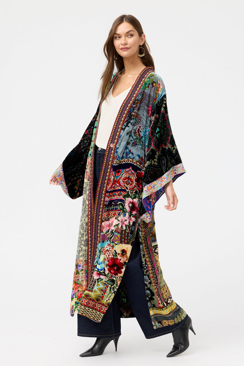 ONE OF A KIND VELVET KIMONO, , large image 1