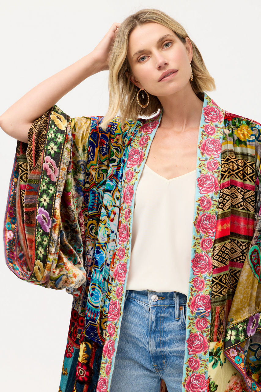 ONE OF A KIND VELVET KIMONO, , large image 5