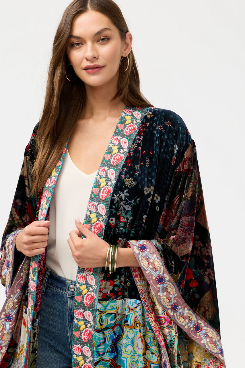 ONE OF A KIND VELVET KIMONO, , large image 1