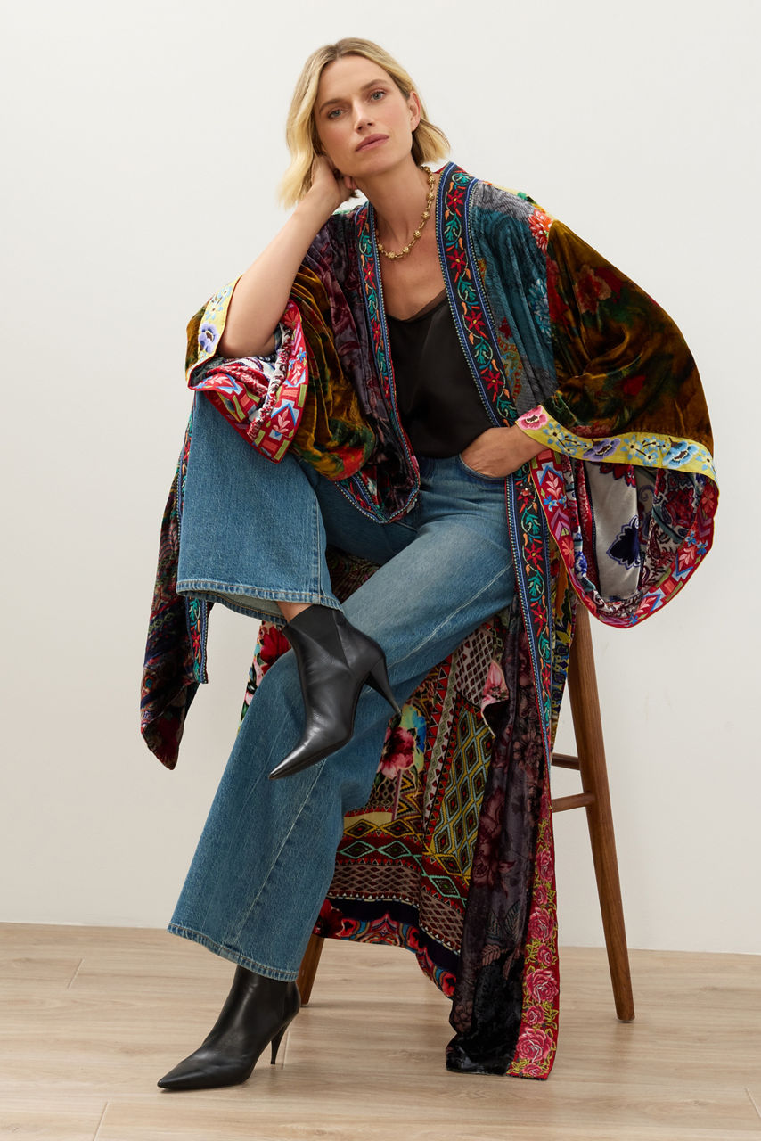 ONE OF A KIND VELVET KIMONO, , large image 1