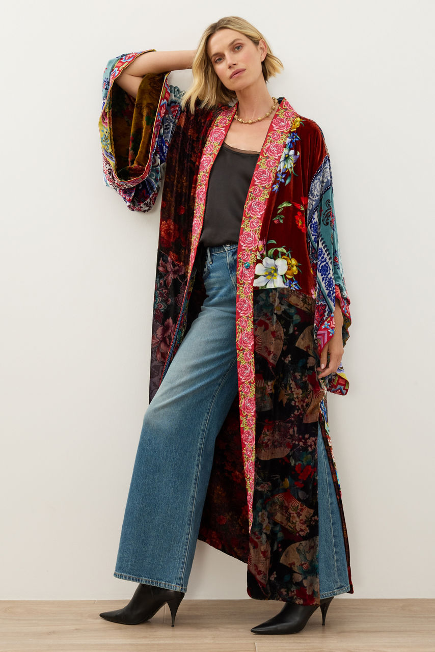 ONE OF A KIND VELVET KIMONO, , large image 3