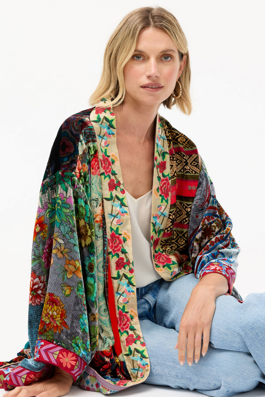 ONE OF A KIND VELVET KIMONO, , large image 1