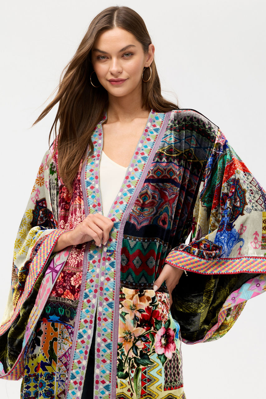 ONE OF A KIND VELVET KIMONO, , large image 1