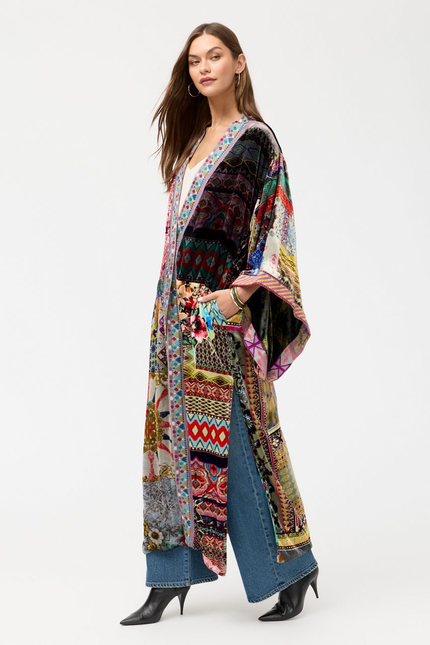 ONE OF A KIND VELVET KIMONO, , large image 3