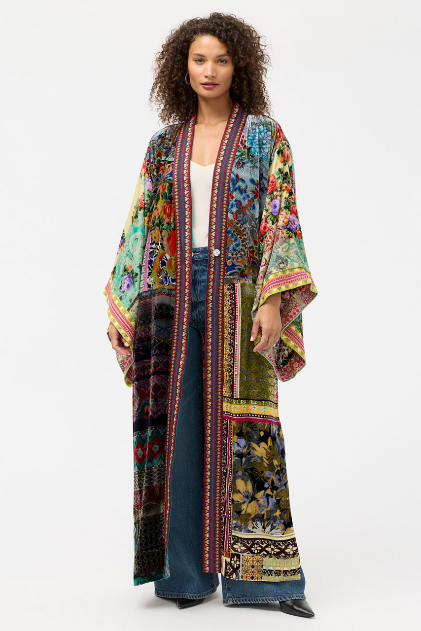 ONE OF A KIND VELVET KIMONO, , large image 1