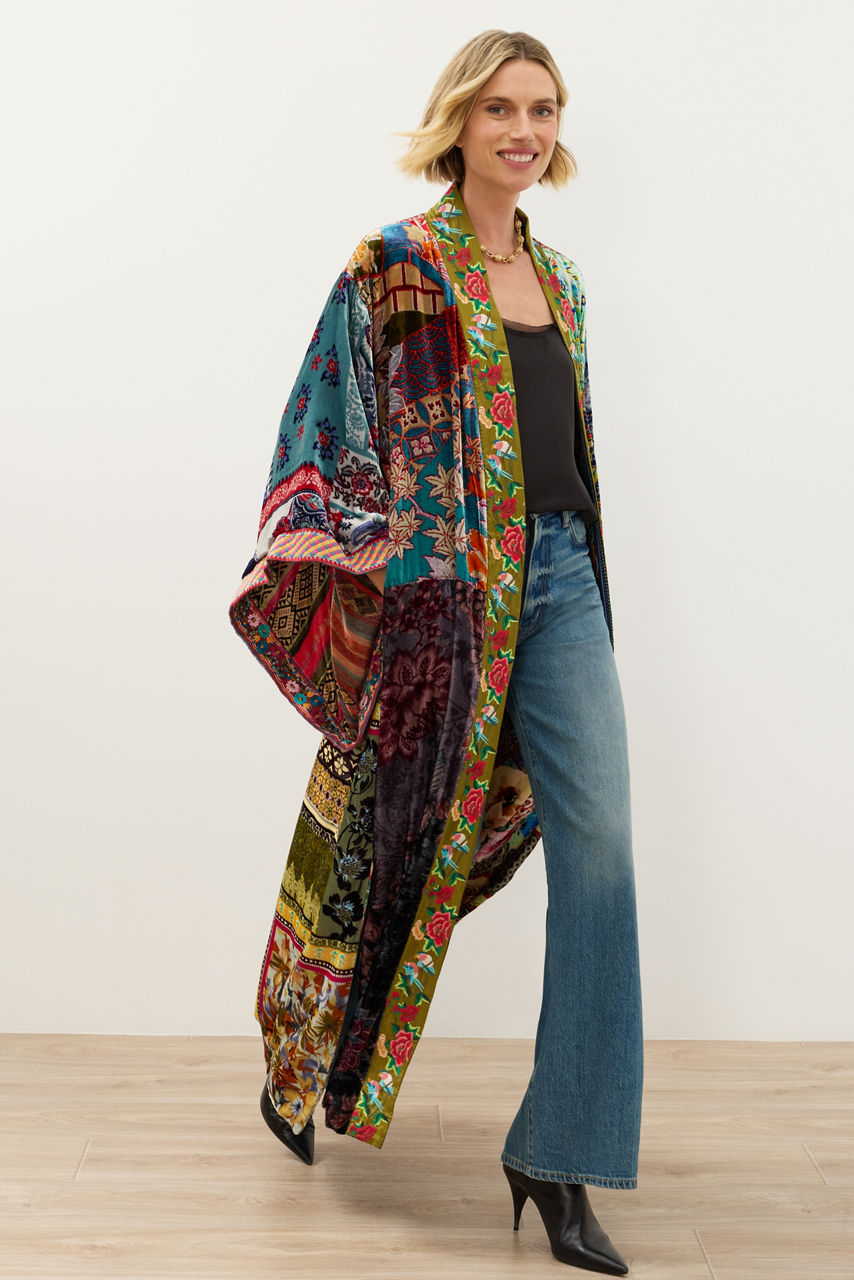 ONE OF A KIND VELVET KIMONO, , large image 2