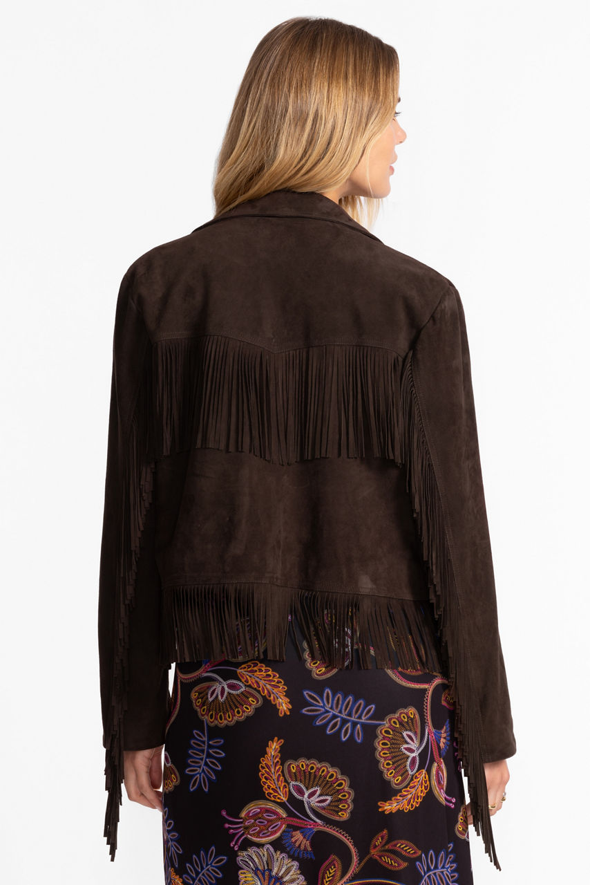 ITALIAN SUEDE FRINGE CROPPED JACKET, , large image 4
