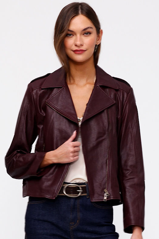 ITALIAN LEATHER MOTO JACKET, , large video
