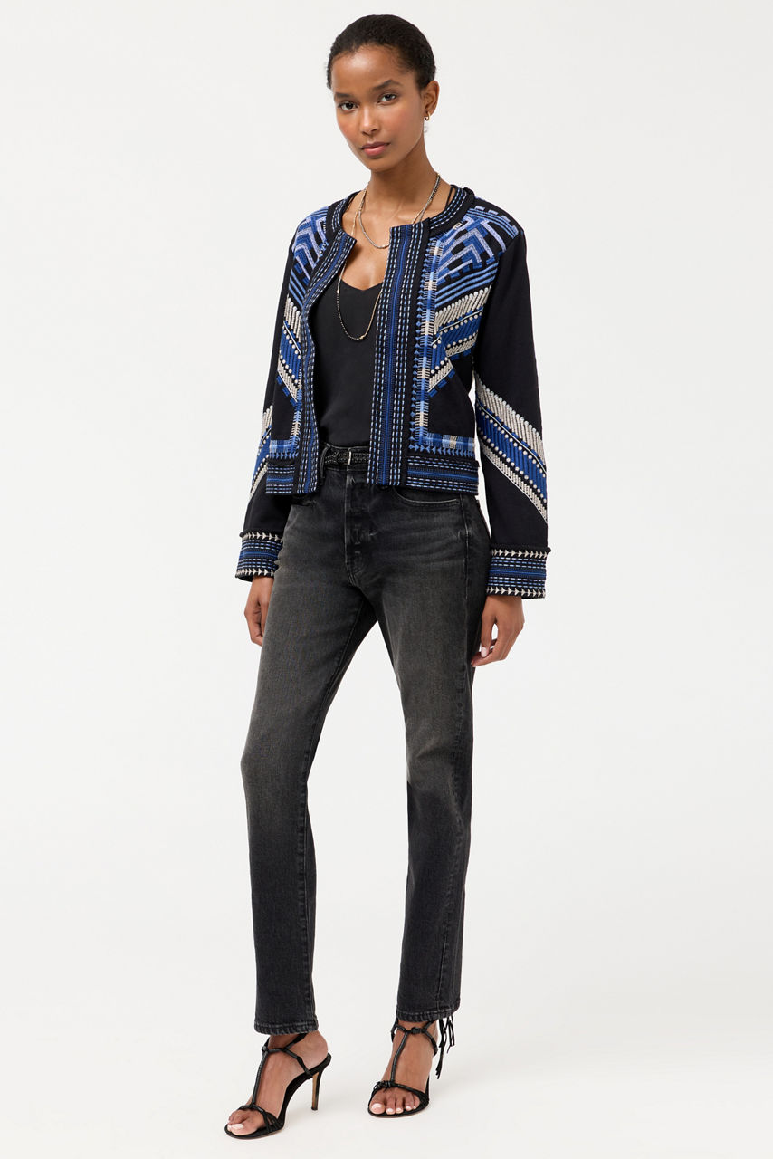 FRENCH TERRY MIXED MEDIA JACKET, , large image 1