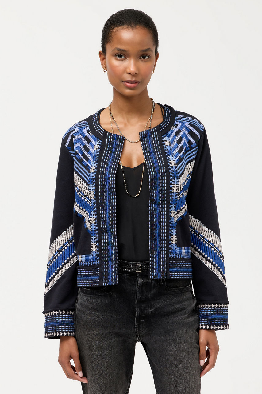 FRENCH TERRY MIXED MEDIA JACKET, , large image 2