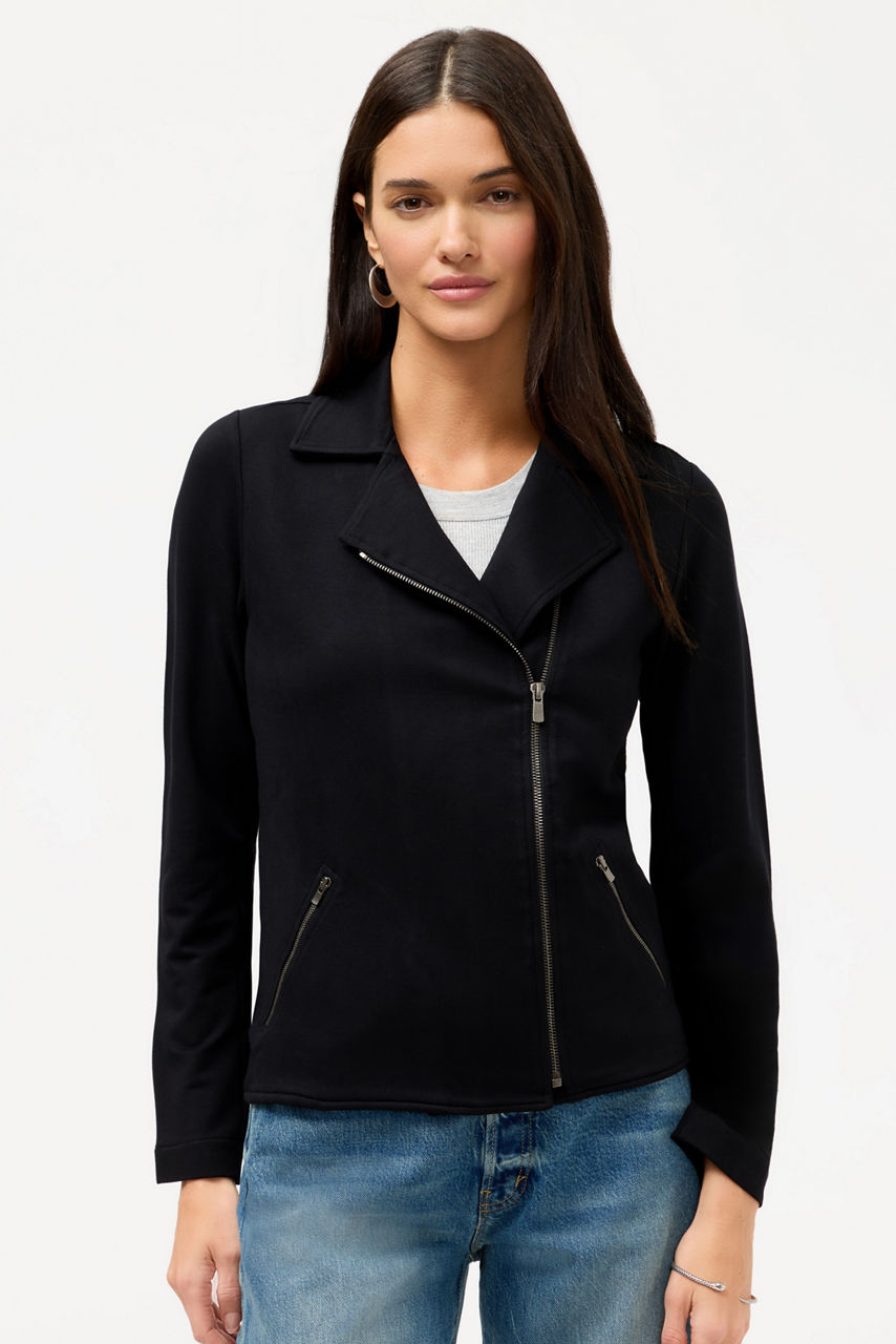 FRENCH TERRY MOTO JACKET, , large image 1