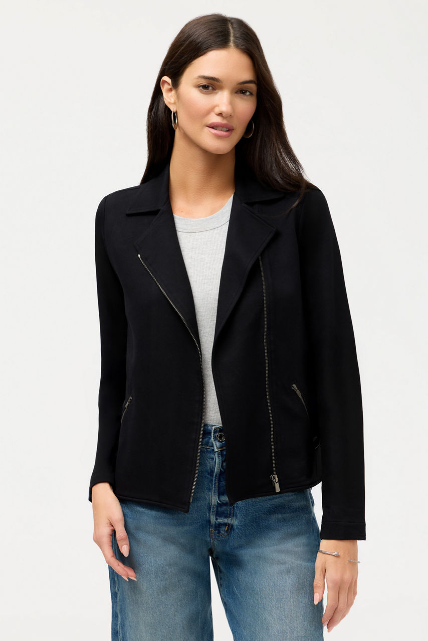 FRENCH TERRY MOTO JACKET, , large image 2