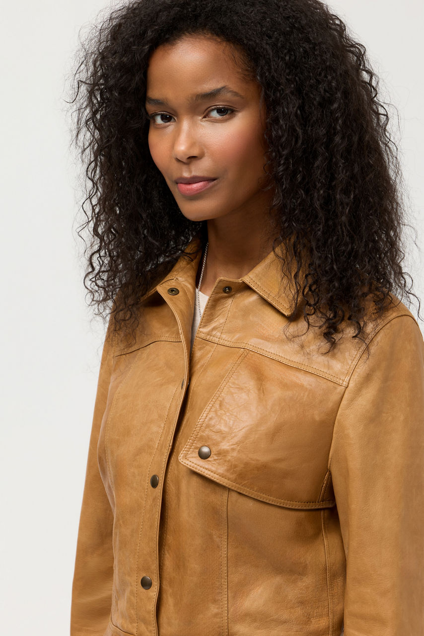 ITALIAN LEATHER BUCKLE JACKET, , large image 2