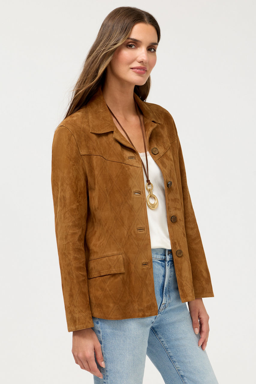 DIAMOND LASER ITALIAN SUEDE JACKET, , large image 1