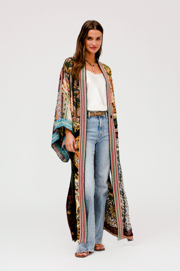 AZIZA REVERSIBLE LONG KIMONO, , large video