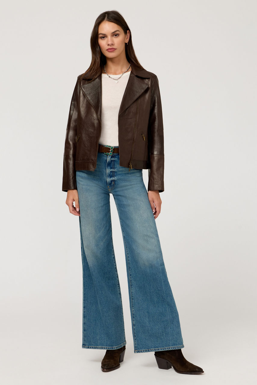 ZIPPER POCKET ITALIAN LEATHER BIKER JACKET, , large image 3