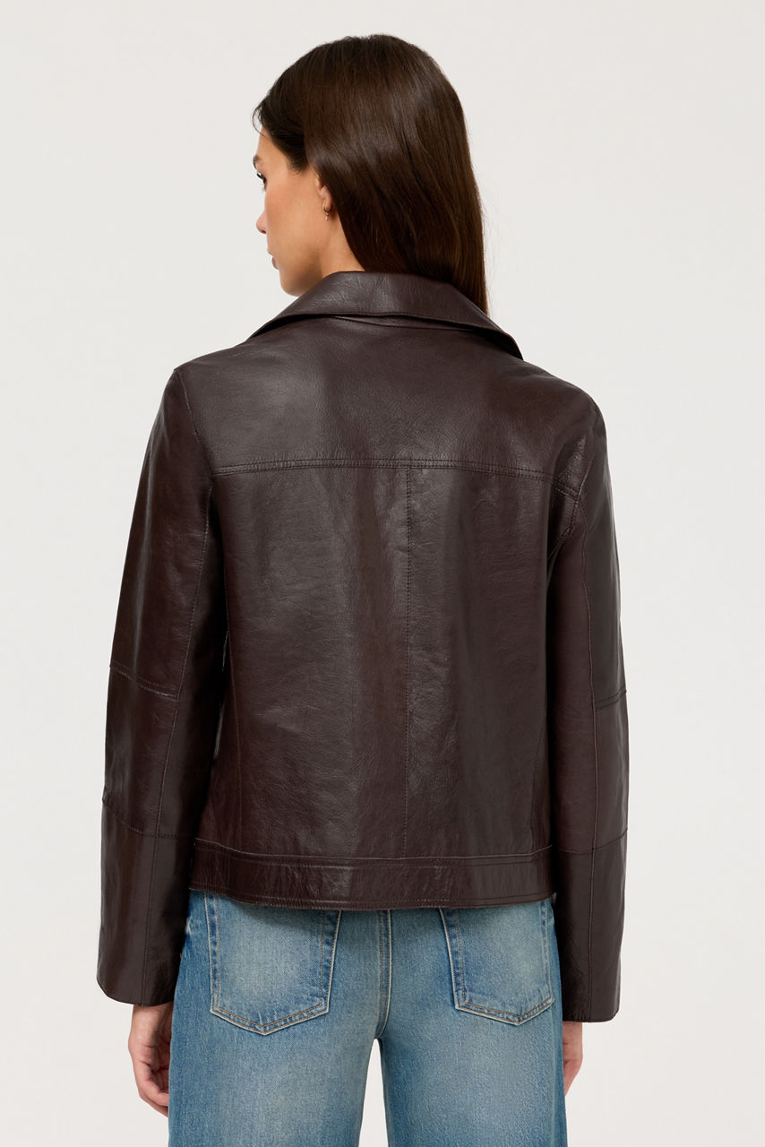 ZIPPER POCKET ITALIAN LEATHER BIKER JACKET, , large image 5