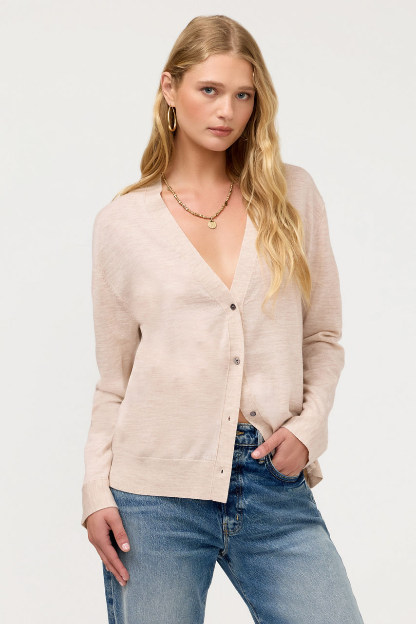 THE PRINTED KNIT V-NECK CARDIGAN, , large image 3