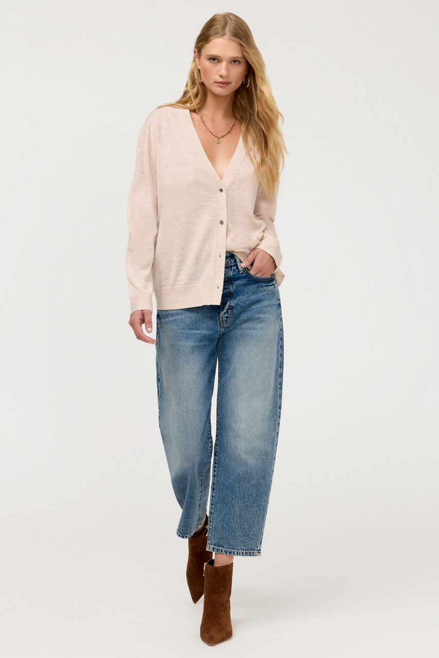 THE PRINTED KNIT V-NECK CARDIGAN, , large image 4