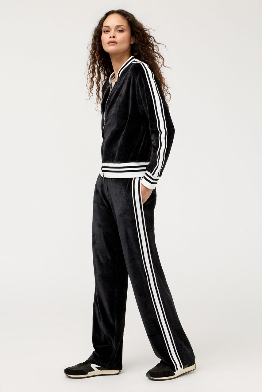 ESSENTIALS VELOUR PANT WITH STRIPE DETAIL, , large image 1