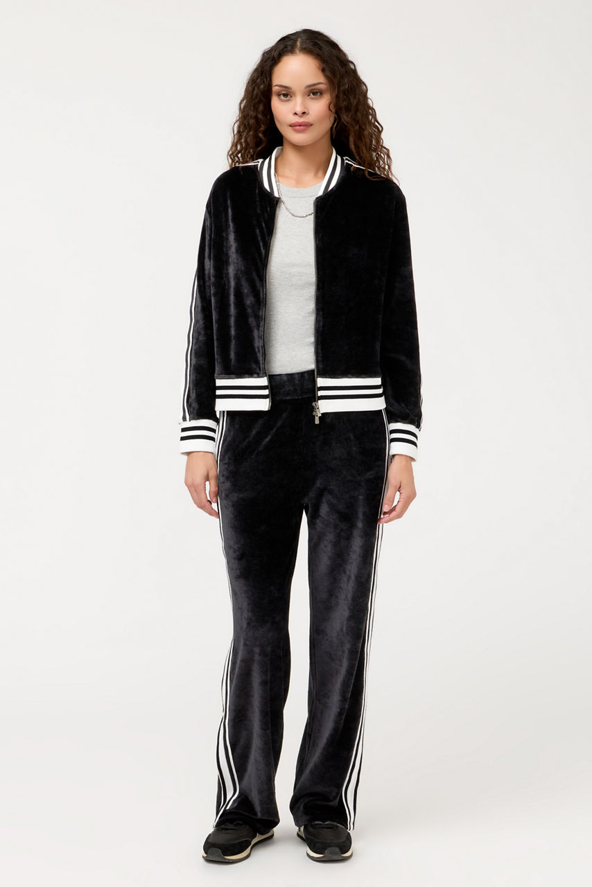 ESSENTIALS VELOUR PANT WITH STRIPE DETAIL, , large image 2