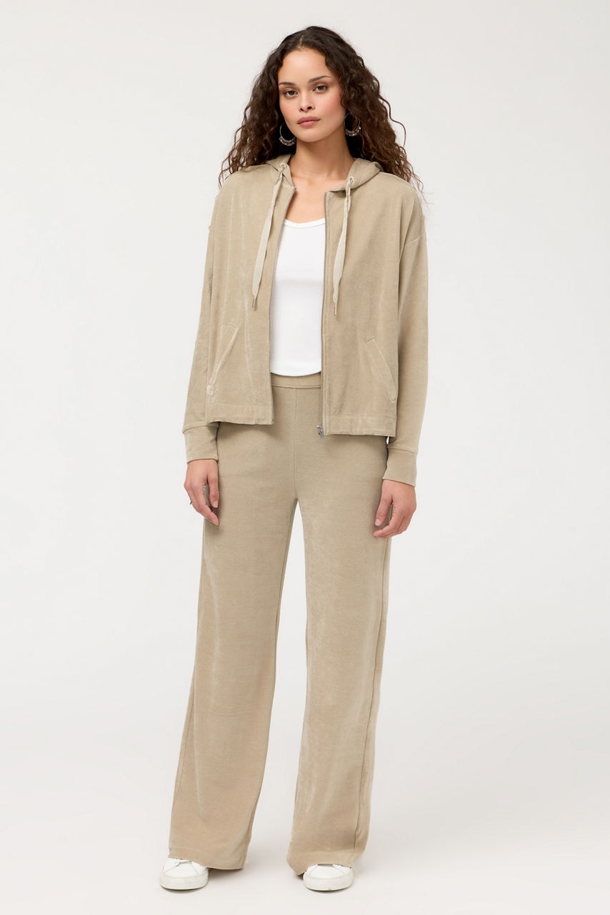ESSENTIALS VELOUR WIDE LEG PANT, , large image 1