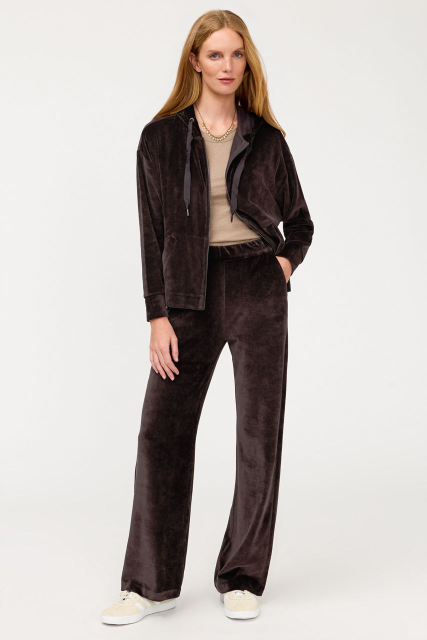 ESSENTIALS VELOUR WIDE LEG PANT, , large image 2