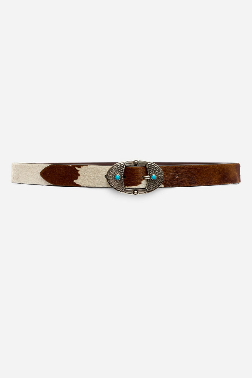 MACULATO ITALIAN CALF HAIR BELT, , large image 1