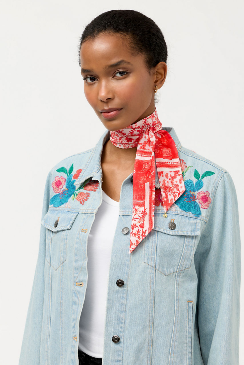 DIANTHA SANDY SILK SCARF, , large image 2