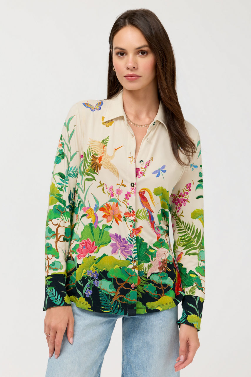 THE JANIE FAVORITE BUTTON FRONT SHIRT, , large image 1