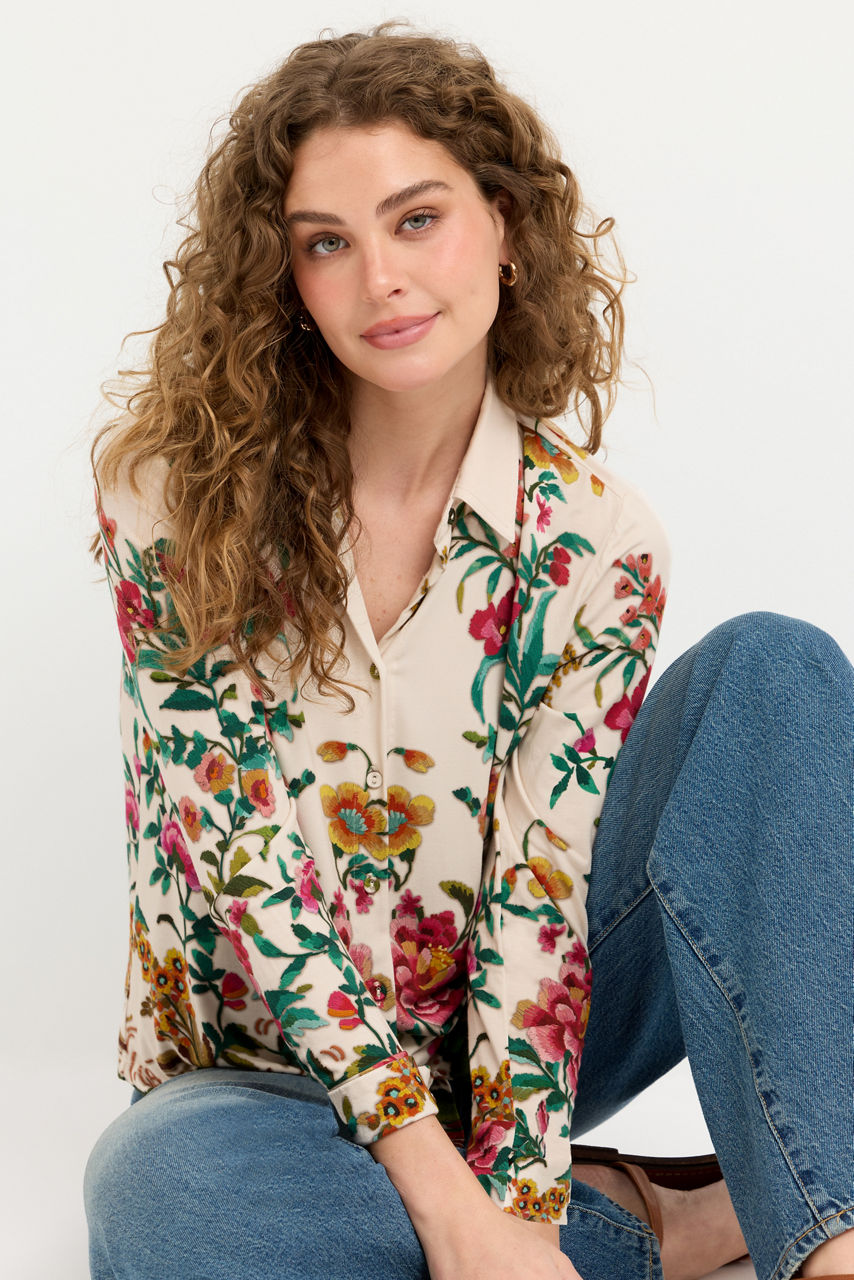 THE JANIE FAVORITE BUTTON FRONT SHIRT, , large image 1