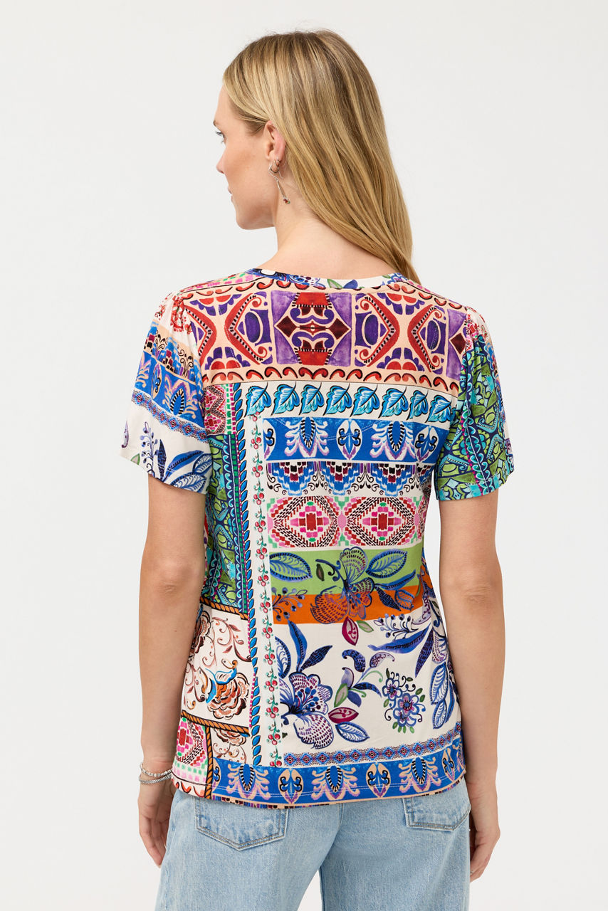THE JANIE FAVORITE V-NECK FLUTTER SLEEVE TEE, , large image 3