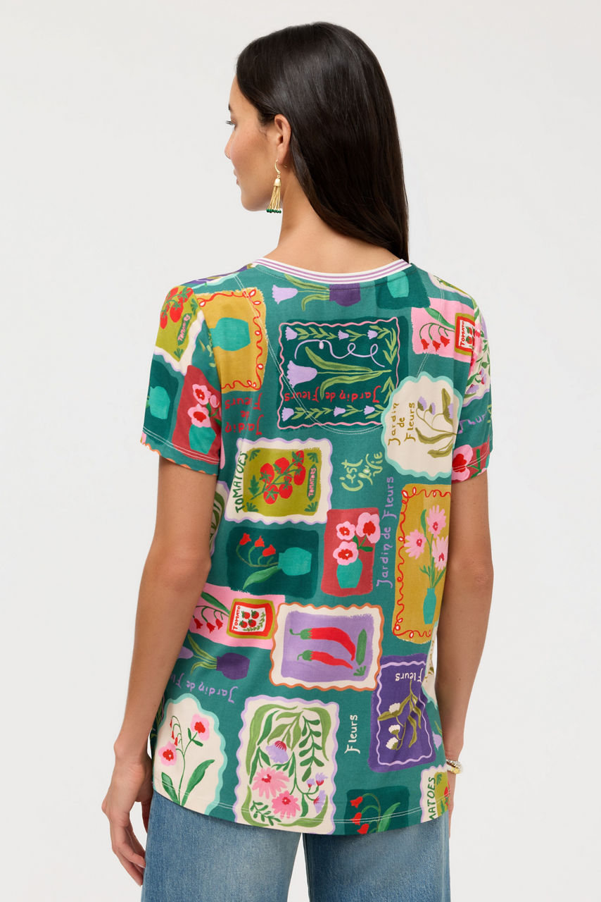 THE JANIE FAVORITE SHORT SLEEVE HENLEY TEE, , large image 4