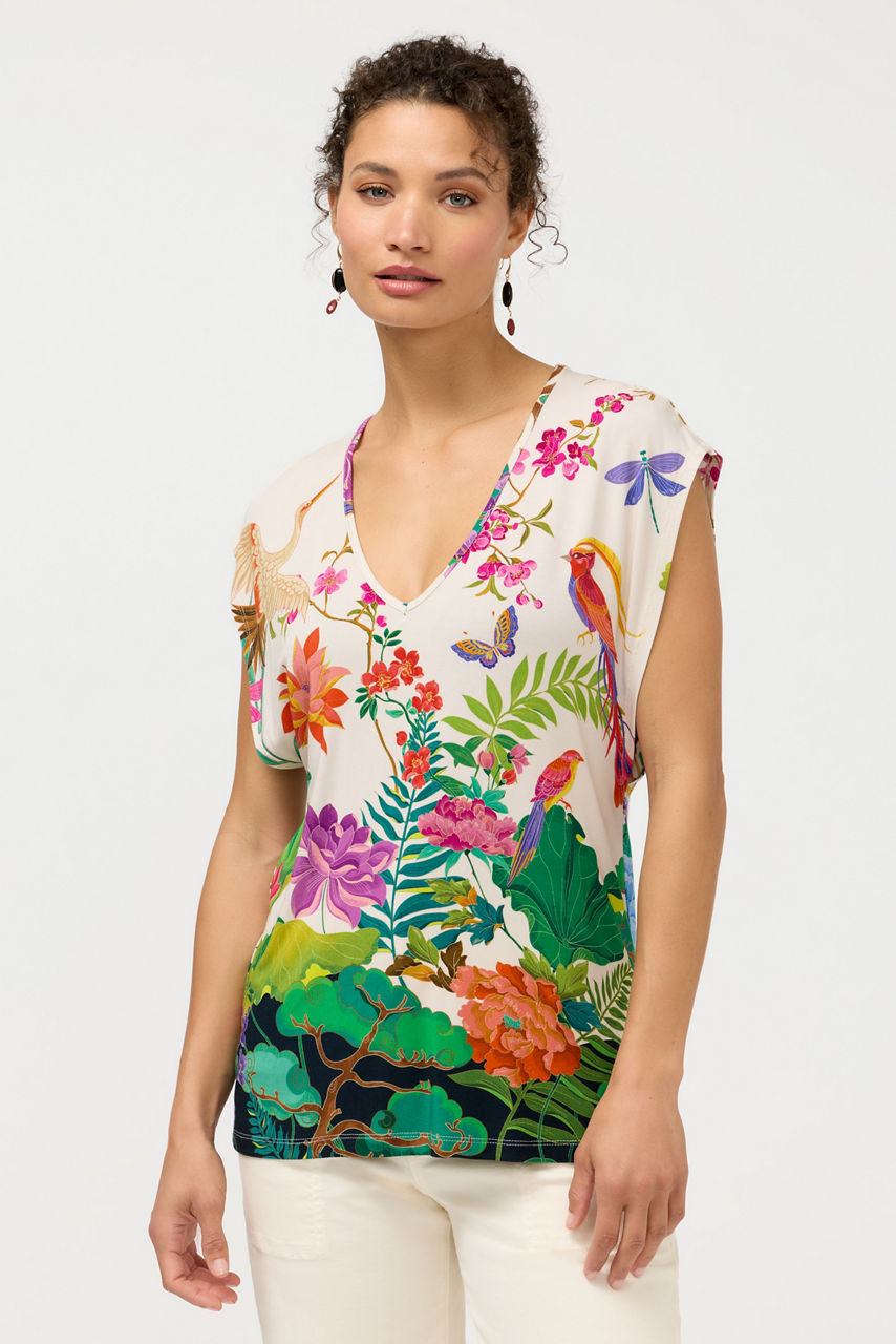 THE JANIE FAVORITE DEEP SCOOP TEE, , large image 1