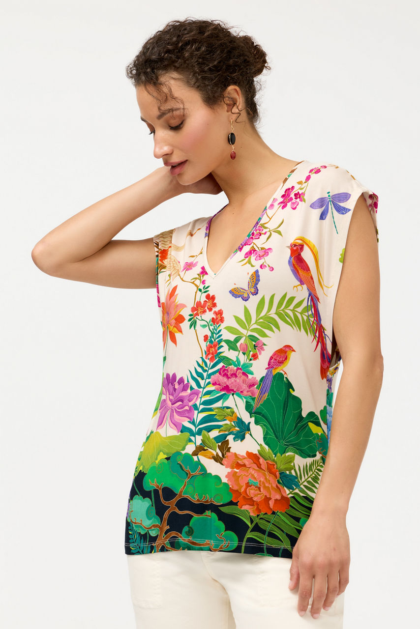 THE JANIE FAVORITE DEEP SCOOP TEE, , large image 2