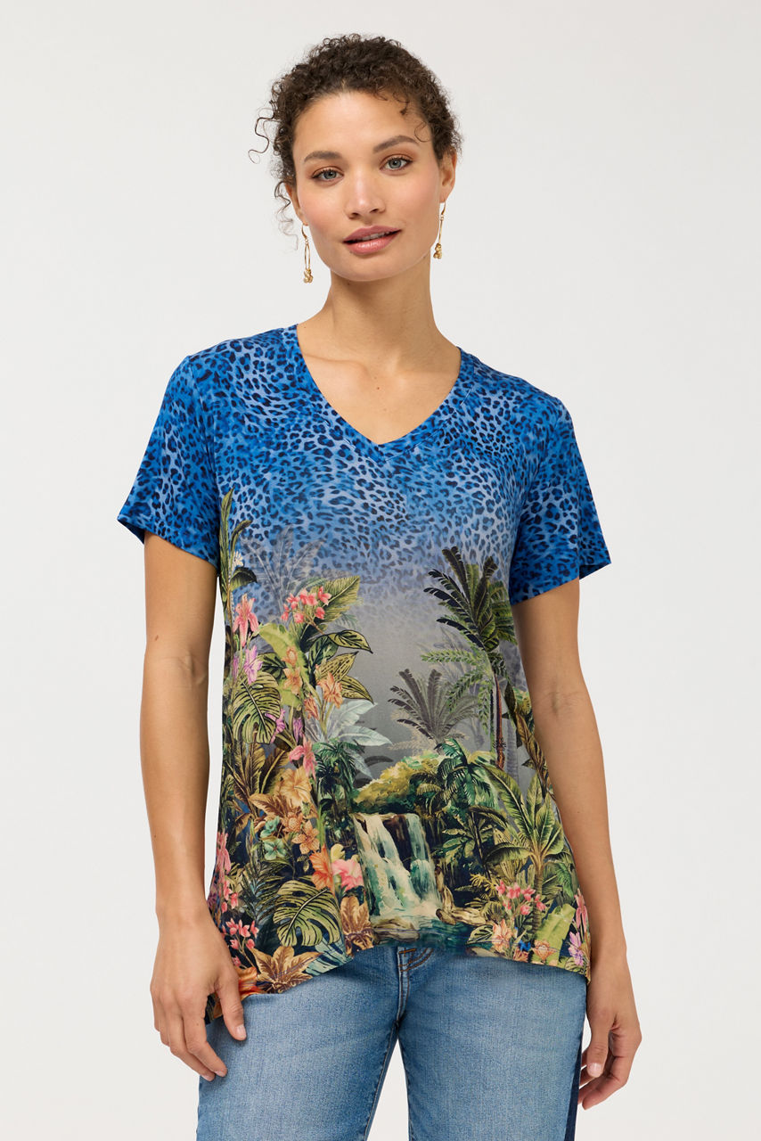 THE JANIE FAVORITE DRAPE TEE, , large image 1