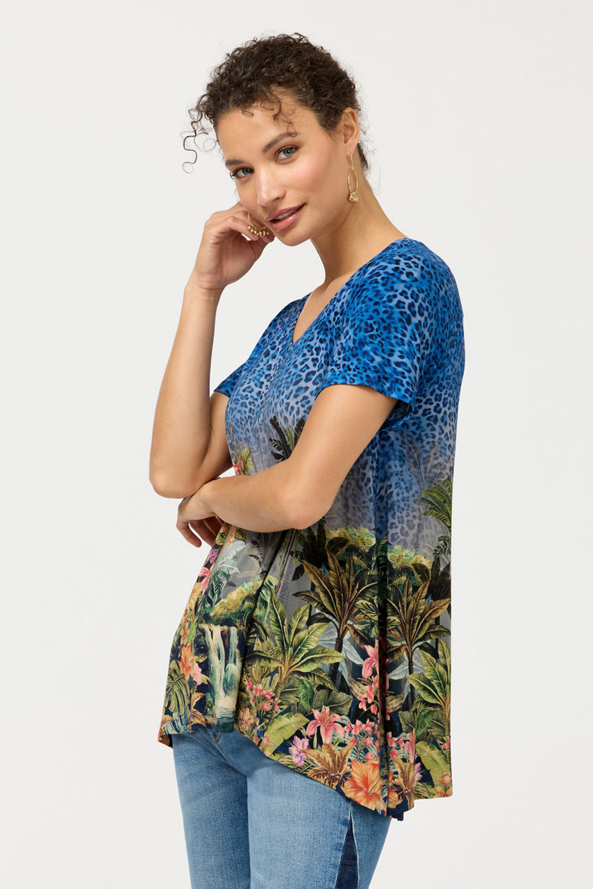 THE JANIE FAVORITE DRAPE TEE, , large image 2