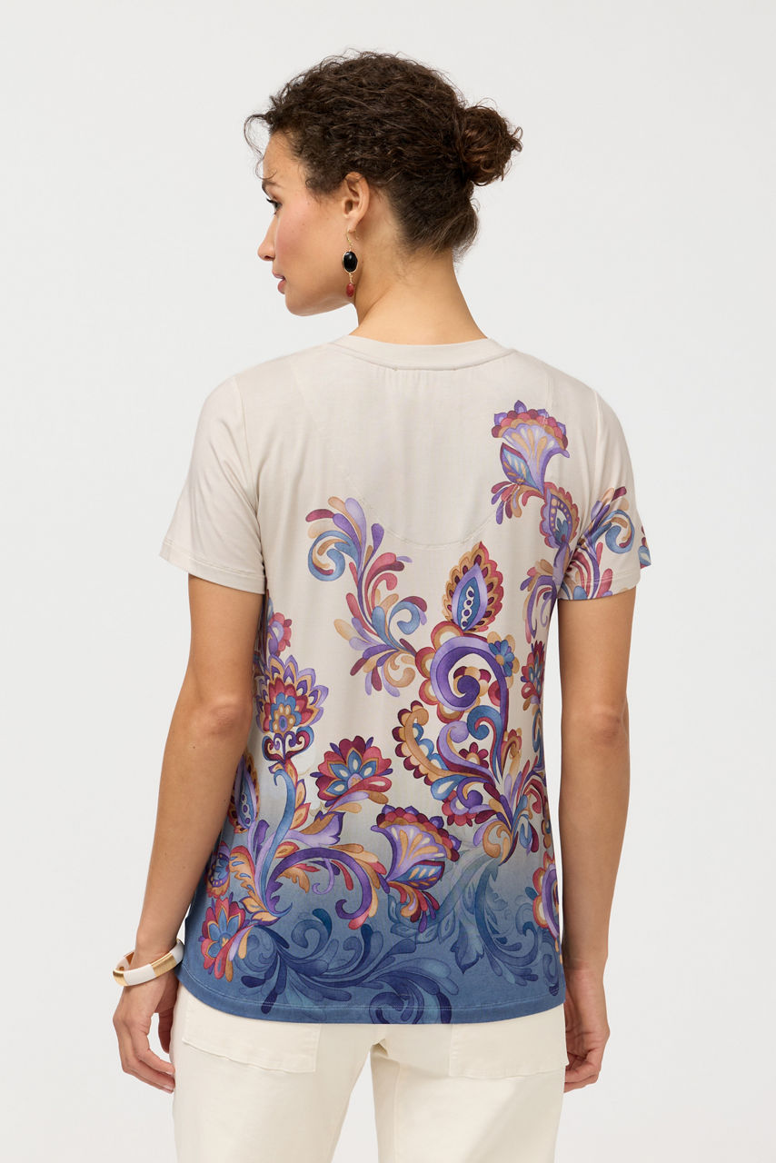 THE JANIE FAVORITE BUTTON NECK TEE, , large image 3